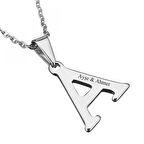 Kişiye Özel Harf Çelik Kolye Sevgiliye Hediye