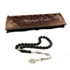 İsme Özel Ahşap Kutusunda Metal Kazaz Püsküllü Oltu Tesbih