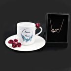 Tasarım Canım Annem Fincan Annem Gümüş Kolye Anneler Günü Seti