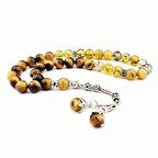 925 Ayar Gümüş Kartal Pençesinde Yılangözü ve Kaplangözü Tesbih