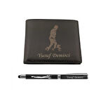 İsme Özel Atatürk İşlemeli Bozuk Paralıklı Deri Erkek Cüzdan