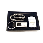 İsme Kişiye Özel Çelik Bileklik Anahtarlık ve Çakmak Seti