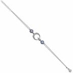 925 Ayar Gümüş Zirkon Taşlı Nazar Boncuklu Ayyıldız Bileklik