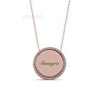 925 Ayar Gümüş Zirkon Taşlı İsme Özel Plaka Kolye