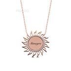 925 Ayar Gümüş Sevgiliye Hediye Zirkon Taşlı Güneş Kolye