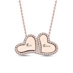 925 Ayar Gümüş İsme Özel Çift Kalpli Sevgiliye Özel Kolye