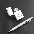 İsme Kişiye Özel Gazlı Çakmak ve 6 Fonksiyonlu Kalem Seti