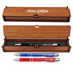 Kişiye Özel Ahşap Kutulu İsme Özel Metal Tükenmez Kalem Hediyelik
