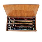 Özel Ahşap Kutu 4 Adet Sıkma Kehribar Efsane Renkler Tesbih Seti