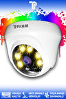 PICAM 1 Dome Kamera Dome İç Mekan Full HD Renkli Gece Görüşlü Warmled Kameralı AHD Güvenlik Kamerası