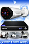 PICAM 1 Kameralı Uzay 1 Dış Kamera Set 500 GB HDD Full HD Gece Görüşlü Güvenlik Kamerası Sistemi