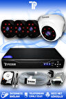 PICAM 4 Kameralı Uzay 1 İç Kamera Set 500 GB HDD Full HD Gece Görüşlü Güvenlik Kamerası Sistemi