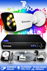 PICAM 1 Kameralı Kare 1 Dış Kamera Set 100 GB HDD Full HD Renkli Gece Görüşlü Güvenlik Kamerası Sistemi