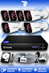 PICAM 6 Kameralı Kare 6 Dış Kamera Set 320 GB HDD Full HD Gece Görüşlü Güvenlik Kamerası Sistemi