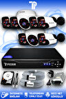 PICAM 8 Kameralı Panda 2 İç Kamera Set 100 GB HDD Full HD Gece Görüşlü Güvenlik Kamerası Sistemi