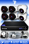 PICAM 6 Kameralı Uzay 2 İç Kamera Set 1 TB HDD Full HD Gece Görüşlü Güvenlik Kamerası Sistemi