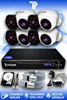 PICAM 8 Kameralı Uzay 4 İç Kamera Set 1 TB HDD Full HD Gece Görüşlü Güvenlik Kamerası Sistemi