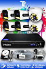 PICAM 6 Kameralı Zebra 2 İç Kamera Set 250 GB HDD Full HD Renkli Gece Görüşlü Güvenlik Kamerası Sistemi