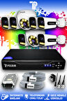 PICAM 8 Kameralı Zebra 2 İç Kamera Set HDD'siz Full HD Renkli Gece Görüşlü Güvenlik Kamerası Sistemi