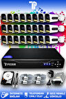 PICAM 24 Kameralı Zebra 24 Dış Kamera Set 250 GB HDD Full HD Renkli Gece Görüşlü Güvenlik Kamerası Sistemi