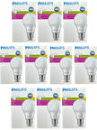 (10 Adet) Philips 8,5W (60W) 2700K (Sarı Işık) Dim Edilebilir E27 Duylu (Kalın Duy) Led Ampul