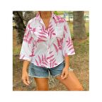 PALMİYE DESENLİ POPLİN GÖMLEK