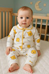 6 ay 2 yaş ARASI  BEBEK PİJAMA TAKIMI DÜĞMELİ YUMUŞAK DOKULU