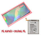 Samsung Galaxy NOTE 10 PLUS Arka Pil Batarya Kapağı + PİL (CAM) GRİ