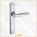 PİRAMİT KOL AYNALI NİKEL SATEN ODA KAPI KOLU