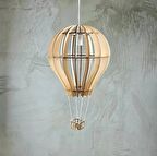 Genç Ve Çocuk Odası Için Doğal Ahşap Mdf 3d Puzzle Lazer Uçan Balon Avize