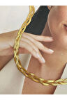 İç içe Geçmeli İtalyan Zincir Kararmaz Çelik Kadın Gold Kolye