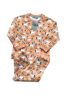 İSOB Unicorn Desenli Somon 2ip Fırçalı Kumaş %100 Pamuk Kız Çocuk Pijama Takımı 3-8 Yaş 11221-S