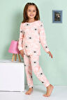 ELMP Pudra Koala Desenli %100 Pamuk Kız Çocuk Pijama Takımı 1-13 Yaş 4063