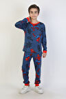 İSOB Ör. Adam Desenli İnterlok %100 Pamuk Erkek Çocuk Pijama Takımı 3-13 Yaş 51329-51517