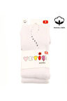 Taşlı Kız Kilotlu Çorap Krem