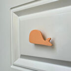 Pomerol Turuncu Balina Dolap Kulpu - Çocuk Odası, Mutfak ve Banyo İçin Modern ve Dayanıklı Mobilya Kulp, HD