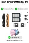 Dreame L40s Pro Ultra ile Uyumlu 1 Ana Fırça 2 Yan Fırça 2 Filtre 2 Toz Torbası 1 Temizlik Bezi