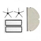 Roborock S6 PureUyumlu 2 ADET SİYAH YAN FIRÇA 2 ADET FİLTRE 2 ADET MOP