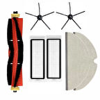 Roborock S6 Uyumlu 1 ADET ANA FIRÇA 2 ADET FİLTRE 2 ADET SİYAH YAN FIRÇA 2 ADET MOP