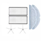 Roborock G10 Uyumlu 2 ADET FİLTRE 2 ADET BEYAZ YAN FIRÇA 2 ADET MOP