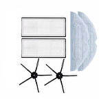 Roborock G10 Uyumlu 2 ADET FİLTRE 2 ADET SİYAH YAN FIRÇA 2 ADET MOP