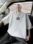 Baskılı Oversize Bisiklet Yaka Tshirt