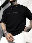 Baskılı Oversize Bisiklet Yaka Tshirt