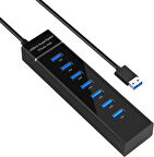 Plentiful 7 Port Usb Çoğaltıcı USB 3.0 Hızlı Aktarım 1 Metre Kablo Usb Hub Çoğaltıcı