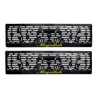 Maşallah Yazılı Plastik Plakalık Plaka Altlığı Çıtalı 2'li Sarı