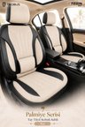 Skoda Octavia 2004 Sonrası Uyumlu Palmiye Serisi Bej Siyah Bel Destekli Tay Tüyü Koltuk Kılıfı