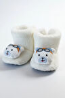 Kışlık Patik, Ayıcık Peluş Bot, Polar Ayı Desenli Rahat ve Kaymaz Tabanlı, Bebek ve Çocuk