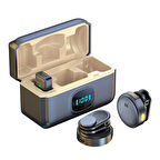 Plentiful Mıknatıslı Kablosuz Yaka Mikrofonu Çift Mikrofon iPhone 16 ile Uyumlu Type-C/lightning Portlu Telefon Pc Tablet Video Kayıt