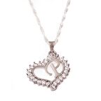 Gümüş P Harf Kalpli Kadın Kolye 