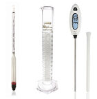 Eurodensimeter 0-20 Bomemetre Hidrometre 250ml Cam Mezür ve GM1311 Prob Termometre Seti Kaliteli